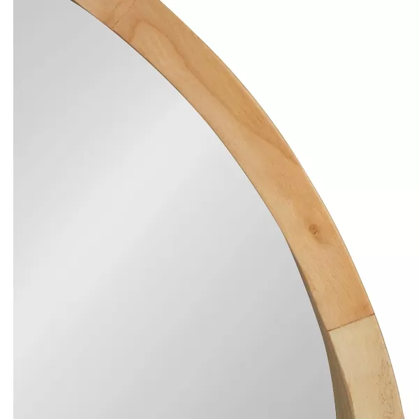 Kate and Laurel Hutton Round Decorative Wood Frame Wall Mirror 30 Inch Diameter Natural RusticNatural