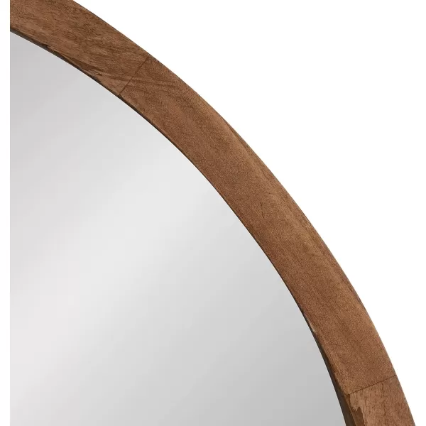 Kate and Laurel Hutton Round Decorative Wood Frame Wall Mirror 30 Inch Diameter Natural RusticRustic Brown