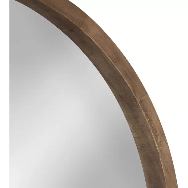 Kate and Laurel Hutton Round Decorative Wood Frame Wall Mirror 30 Inch Diameter Natural RusticRustic Brown