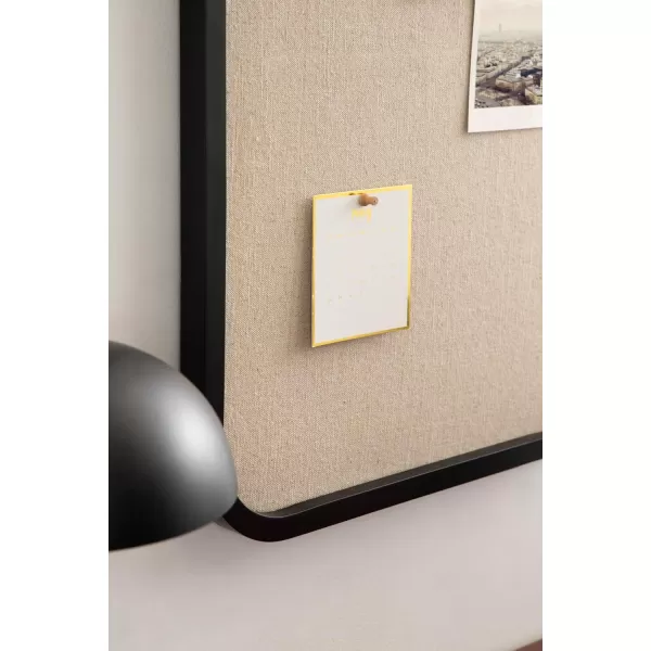 Kate and Laurel Hutton Transitional Wall Pinboard 20 x 30 Black Modern Rounded Rectangle Wall Organizer for Use as Cork Board Vision Board or Bulletin BoardBlack