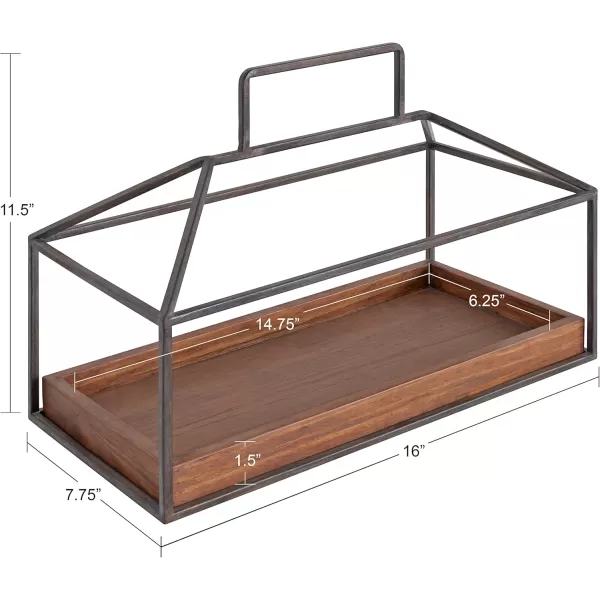 Kate and Laurel Huxley Farmhouse Wood and Metal Tabletop Planter 16 x 6 x 115 Caramel Brown Wood and Iron Chic Rustic Planter