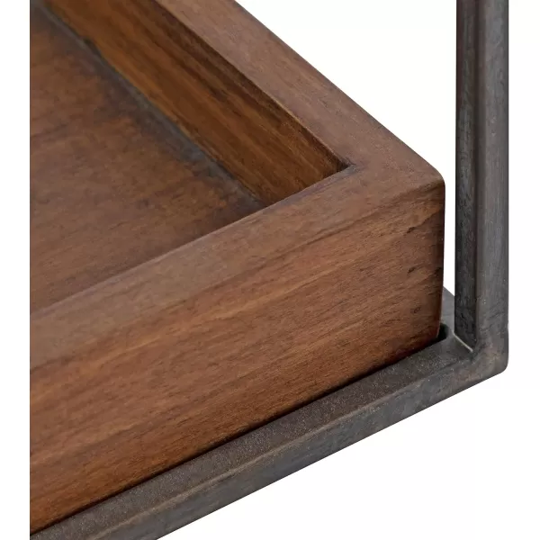 Kate and Laurel Huxley Farmhouse Wood and Metal Tabletop Planter 16 x 6 x 115 Caramel Brown Wood and Iron Chic Rustic Planter