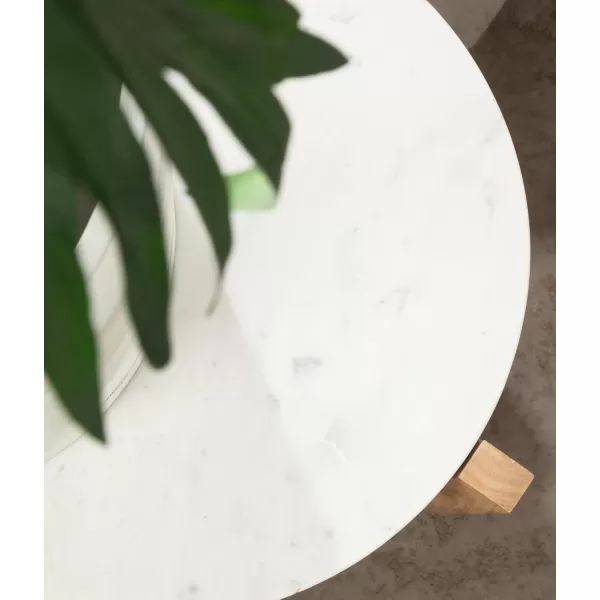 Kate and Laurel Icelyn Modern Living Room End Table for Use as Bedroom Nightstand or Large Indoor Plant Stand 19x19x19 WhiteNaturalWhiteNatural