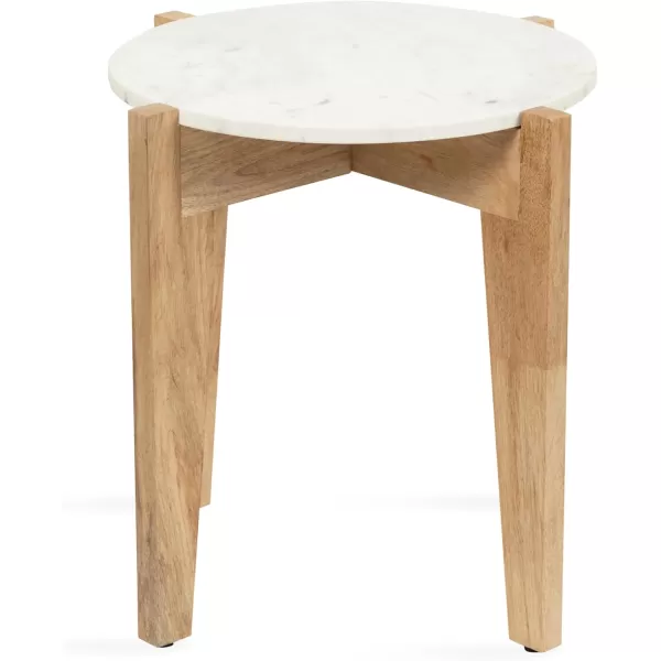 Kate and Laurel Icelyn Modern Living Room End Table for Use as Bedroom Nightstand or Large Indoor Plant Stand 19x19x19 WhiteNaturalWhiteNatural