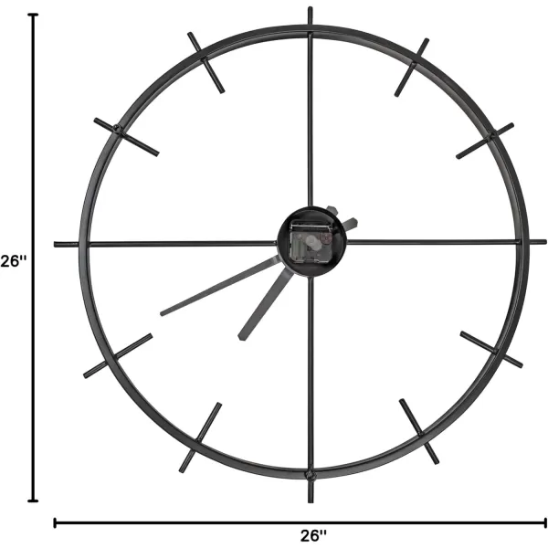 Kate and Laurel Isaac Modern Metal Wall Clock 26quot Black Chic Functional Wall Decor for Home or Office