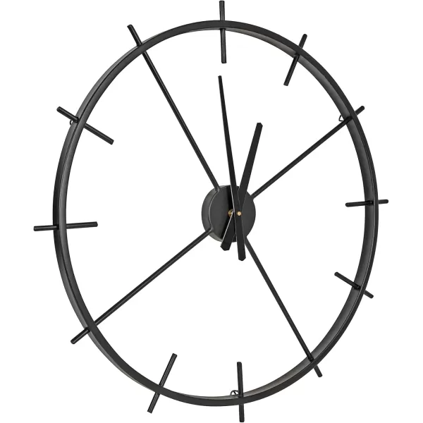 Kate and Laurel Isaac Modern Metal Wall Clock 26quot Black Chic Functional Wall Decor for Home or Office