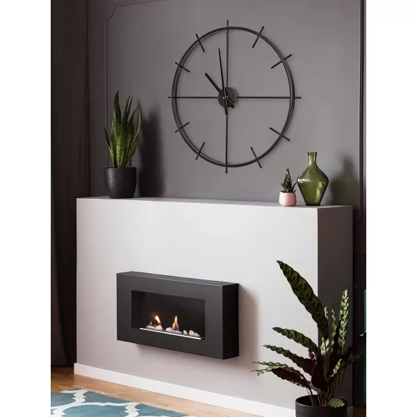 Kate and Laurel Isaac Modern Metal Wall Clock 26quot Black Chic Functional Wall Decor for Home or Office