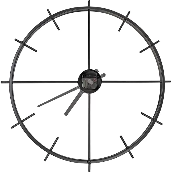 Kate and Laurel Isaac Modern Metal Wall Clock 26quot Black Chic Functional Wall Decor for Home or Office