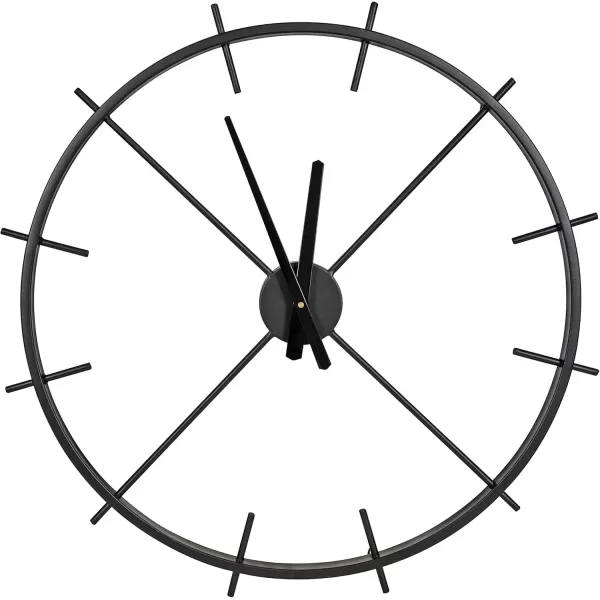 Kate and Laurel Isaac Modern Metal Wall Clock 26quot Black Chic Functional Wall Decor for Home or Office