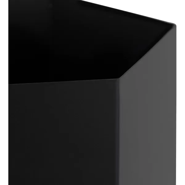 Kate and Laurel Jarvan Modern Metal Planter 2 Piece Set Black Chic Hexagon Succulent Planters for Display