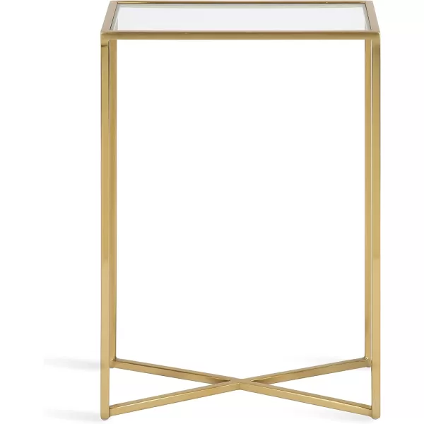 Kate and Laurel Jaspur Modern Slim Side Table 16 x 8 x 24 White Marble and Gold Decorative Glam Narrow End Table for Use as Narrow Bedroom Nightstand or Living Room AccentGold