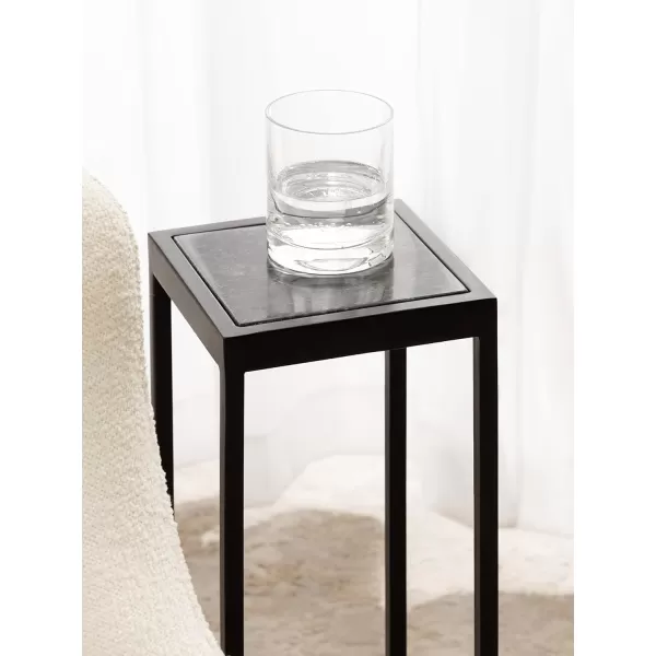 Kate and Laurel Jaspur Square Metal End Table 7x7x21 GoldWhiteBlack