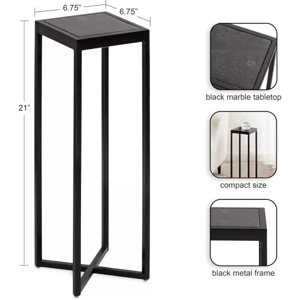 Kate and Laurel Jaspur Square Metal End Table 7x7x21 GoldWhiteBlack