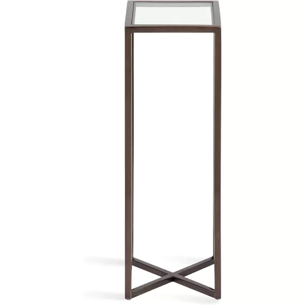 Kate and Laurel Jaspur Square Metal End Table 7x7x21 GoldWhiteBronze