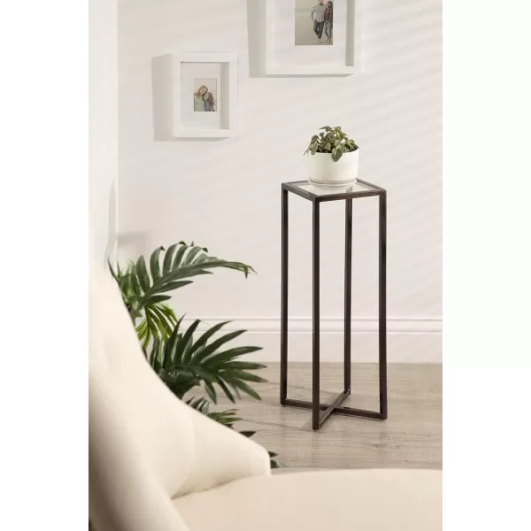 Kate and Laurel Jaspur Square Metal End Table 7x7x21 GoldWhiteBronze