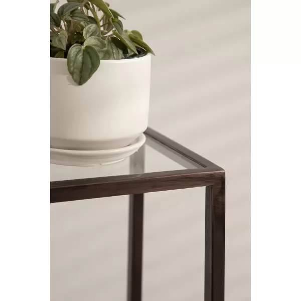 Kate and Laurel Jaspur Square Metal End Table 7x7x21 GoldWhiteBronze