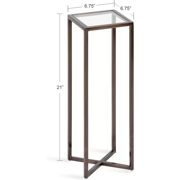 Kate and Laurel Jaspur Square Metal End Table 7x7x21 GoldWhiteBronze