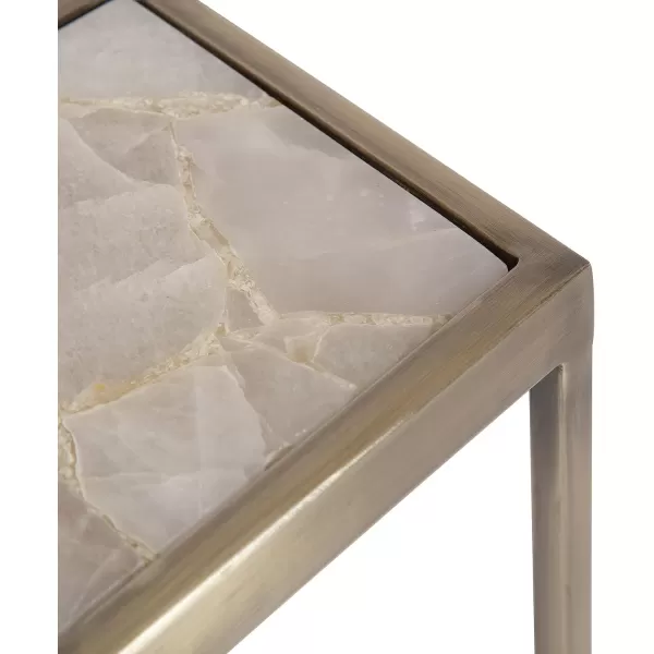Kate and Laurel Jaspur Square Metal End Table 7x7x21 GoldWhiteGold