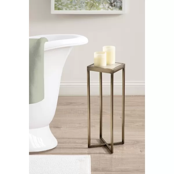 Kate and Laurel Jaspur Square Metal End Table 7x7x21 GoldWhiteGold