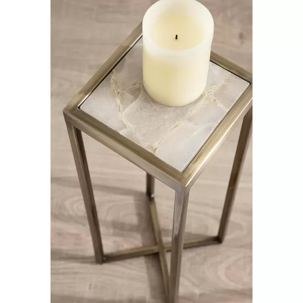 Kate and Laurel Jaspur Square Metal End Table 7x7x21 GoldWhiteGold