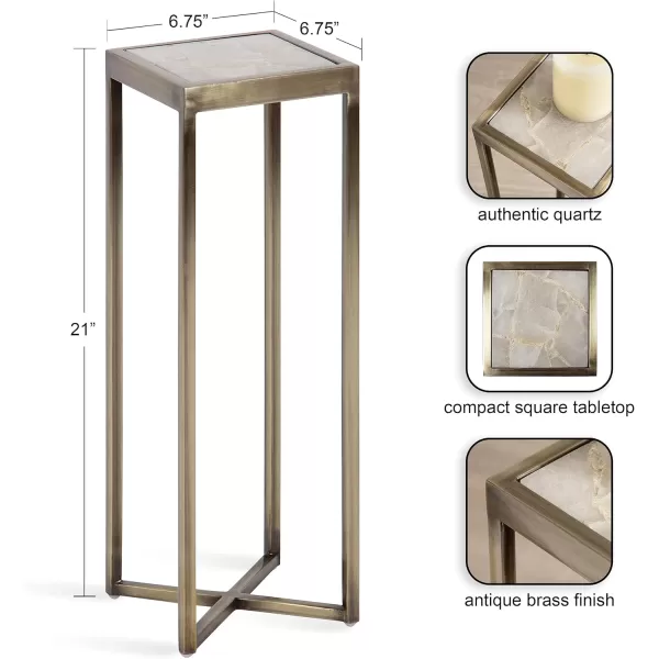 Kate and Laurel Jaspur Square Metal End Table 7x7x21 GoldWhiteGold