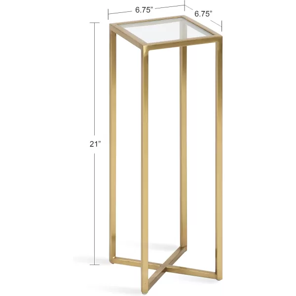 Kate and Laurel Jaspur Square Metal End Table 7x7x21 GoldWhiteGoldClear
