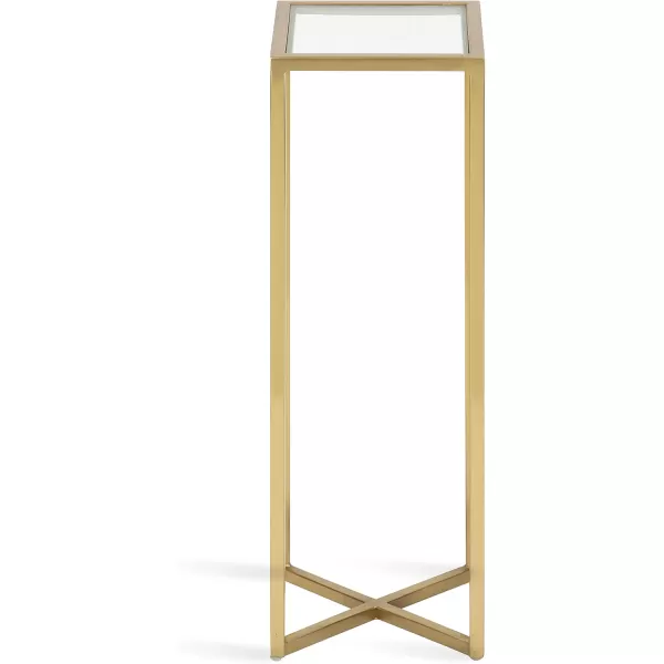 Kate and Laurel Jaspur Square Metal End Table 7x7x21 GoldWhiteGoldClear