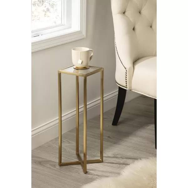Kate and Laurel Jaspur Square Metal End Table 7x7x21 GoldWhiteGoldClear