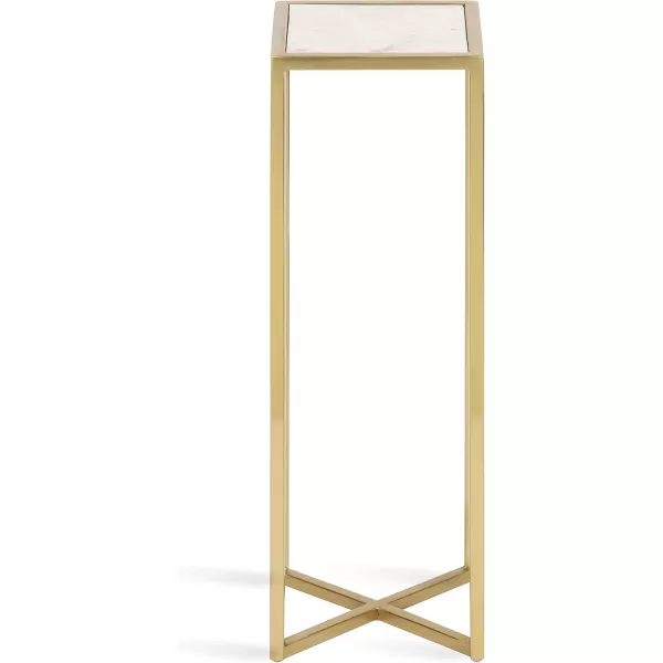 Kate and Laurel Jaspur Square Metal End Table 7x7x21 GoldWhiteGoldWhite