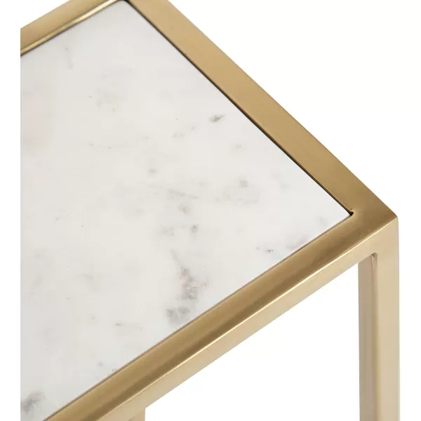 Kate and Laurel Jaspur Square Metal End Table 7x7x21 GoldWhiteGoldWhite