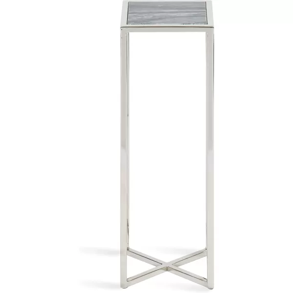 Kate and Laurel Jaspur Square Metal End Table 7x7x21 GoldWhiteGray and Silver