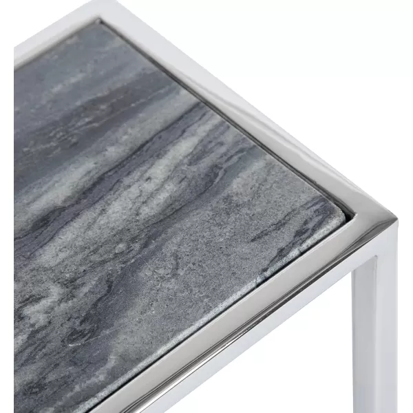 Kate and Laurel Jaspur Square Metal End Table 7x7x21 GoldWhiteGray and Silver