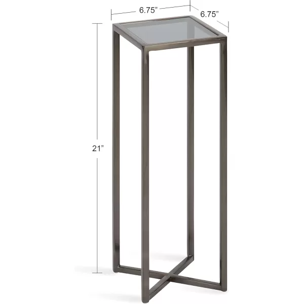 Kate and Laurel Jaspur Square Metal End Table 7x7x21 GoldWhitePewter