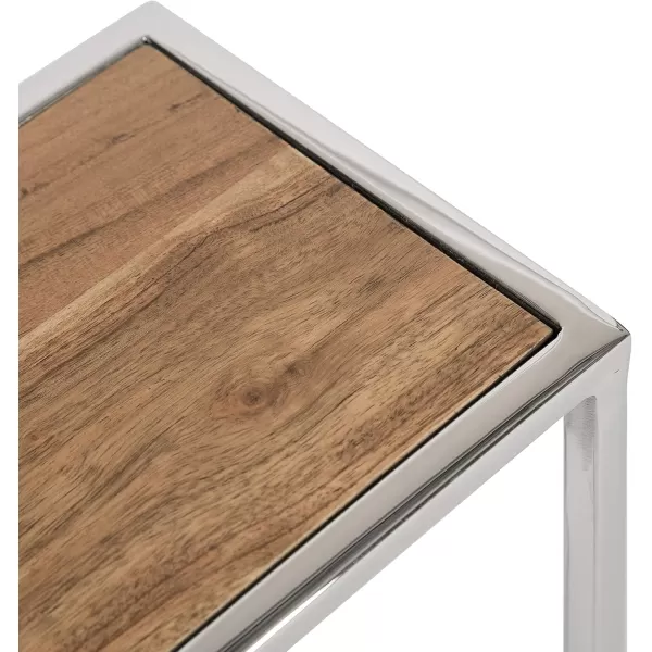 Kate and Laurel Jaspur Square Metal End Table 7x7x21 GoldWhiteRustic BrownSilver
