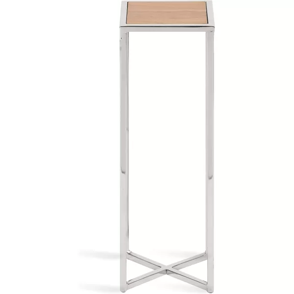 Kate and Laurel Jaspur Square Metal End Table 7x7x21 GoldWhiteRustic BrownSilver