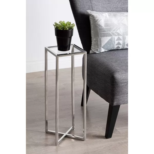 Kate and Laurel Jaspur Square Metal End Table 7x7x21 GoldWhiteSilver