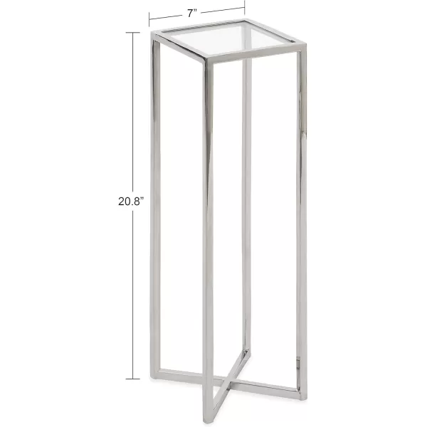 Kate and Laurel Jaspur Square Metal End Table 7x7x21 GoldWhiteSilver