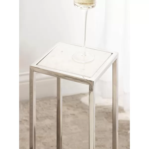 Kate and Laurel Jaspur Square Metal End Table 7x7x21 GoldWhiteSilverWhite