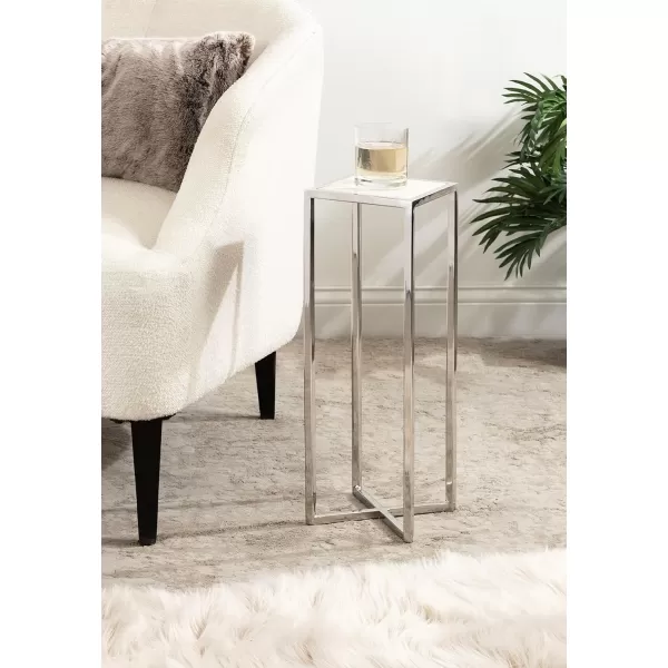 Kate and Laurel Jaspur Square Metal End Table 7x7x21 GoldWhiteSilverWhite
