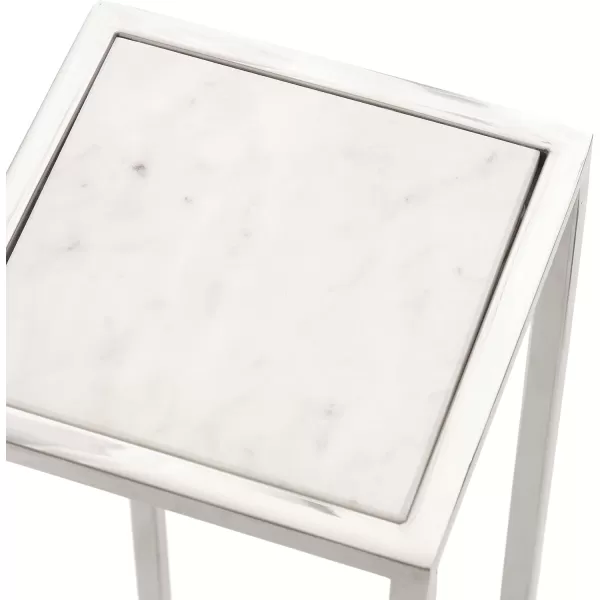 Kate and Laurel Jaspur Square Metal End Table 7x7x21 GoldWhiteSilverWhite