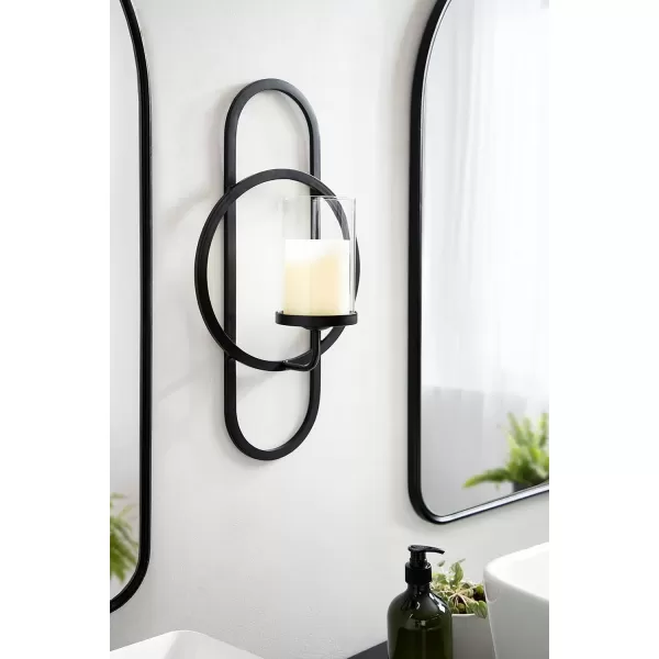 Kate and Laurel Jonas Metal Wall Sconce 10 x 5 x 19 Black Sleek Modern Iron Wall Sconce for Lighting and Decor