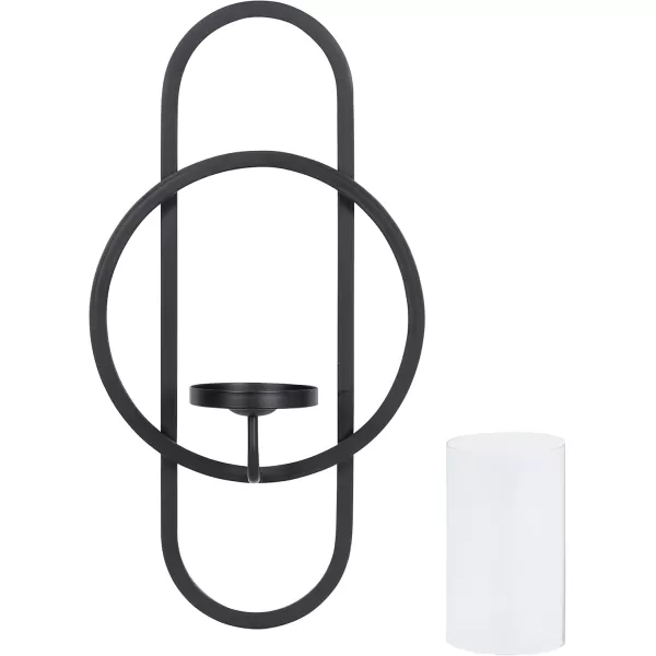 Kate and Laurel Jonas Metal Wall Sconce 10 x 5 x 19 Black Sleek Modern Iron Wall Sconce for Lighting and Decor