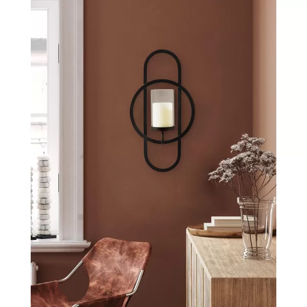 Kate and Laurel Jonas Metal Wall Sconce 10 x 5 x 19 Black Sleek Modern Iron Wall Sconce for Lighting and Decor