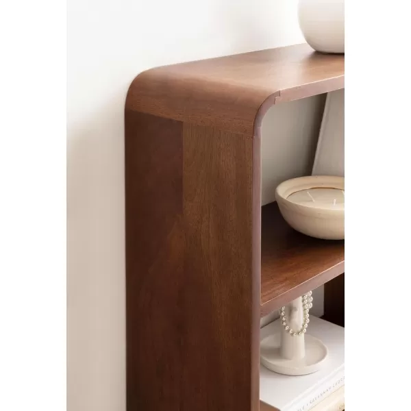 Kate and Laurel Kato Modern Wall Shelf with Drawer 18 x 24 Black Decorative Over The Toilet Shelf for Use as Bathroom Storage or Living Room Display ShelfWalnut Brown