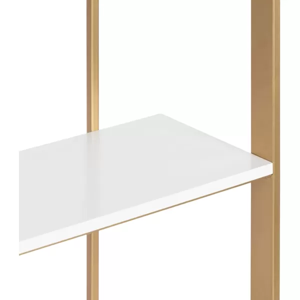 Kate and Laurel Kercheval Glam TwoTier Wall Shelf 24 x 6 x 22 White and Gold Modern Small Bookshelf with Two Tiers for Use as Living Room Display or Over The Toilet Storage