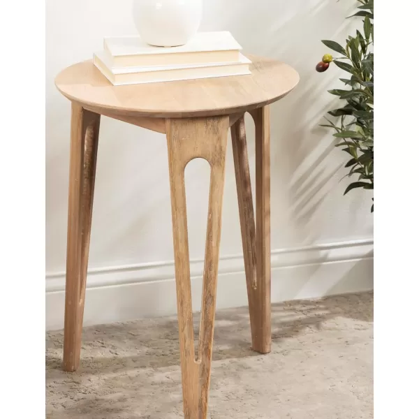 Kate and Laurel Kershaw Living Room Round Side Table with Tapered Hairpin Legs for Use as Bedroom Nightstand 16x16x22 Walnut BrownNatural