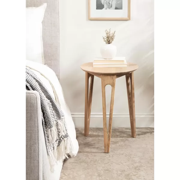 Kate and Laurel Kershaw Living Room Round Side Table with Tapered Hairpin Legs for Use as Bedroom Nightstand 16x16x22 Walnut BrownNatural