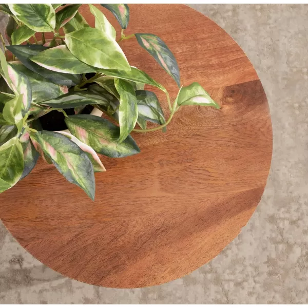 Kate and Laurel Kershaw Living Room Round Side Table with Tapered Hairpin Legs for Use as Bedroom Nightstand 16x16x22 Walnut BrownWalnut Brown