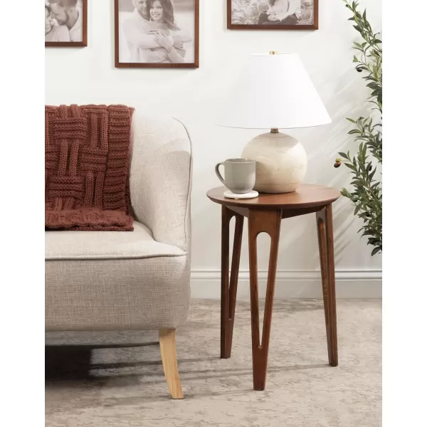 Kate and Laurel Kershaw Living Room Round Side Table with Tapered Hairpin Legs for Use as Bedroom Nightstand 16x16x22 Walnut BrownWalnut Brown