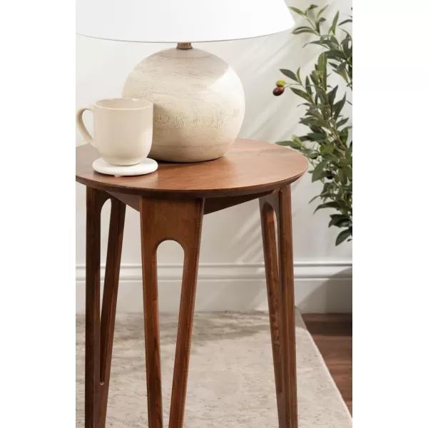 Kate and Laurel Kershaw Living Room Round Side Table with Tapered Hairpin Legs for Use as Bedroom Nightstand 16x16x22 Walnut BrownWalnut Brown